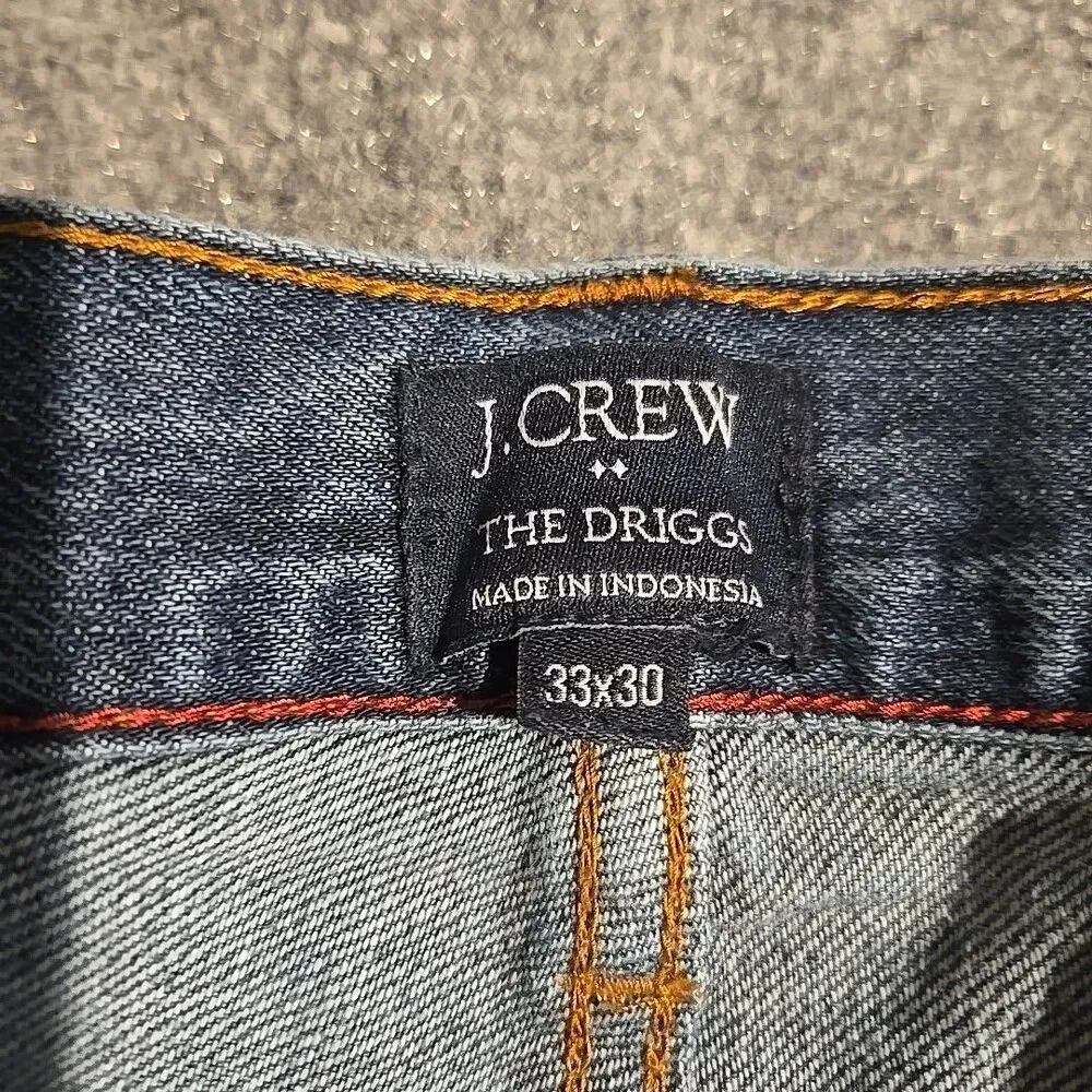J Crew Denim Jeans Mens 33x30 Blue The Driggs Straight 5 Pocket Casual